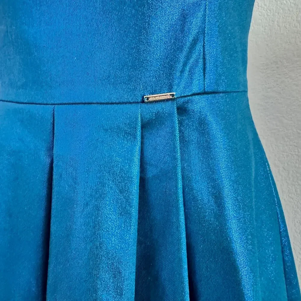 Monarri | Irridescent Blue Fit & Flare Dress size 36 European (4/6 U.S.) - Picture 10 of 12